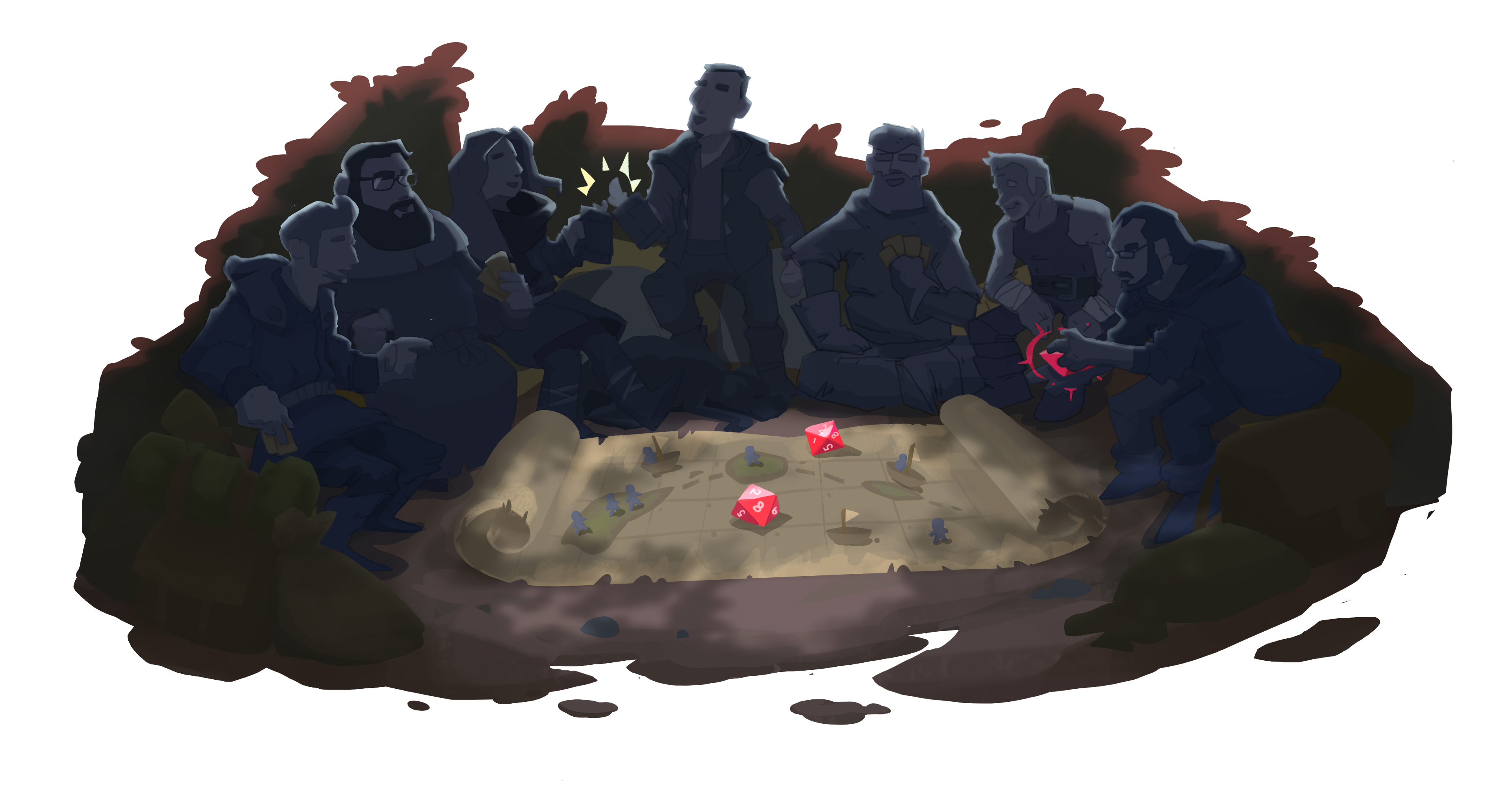 The Arcanite team playing a board game
